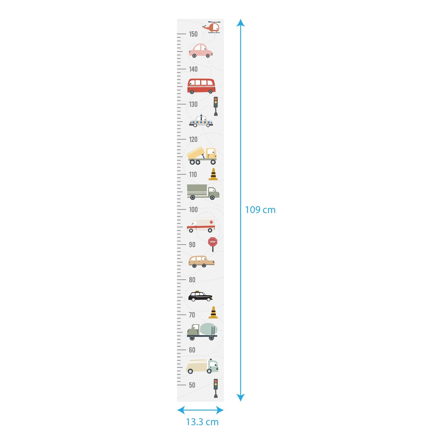 Transport Vehicles Height Chart Nursery Wall Stickers - Nursery Stickers