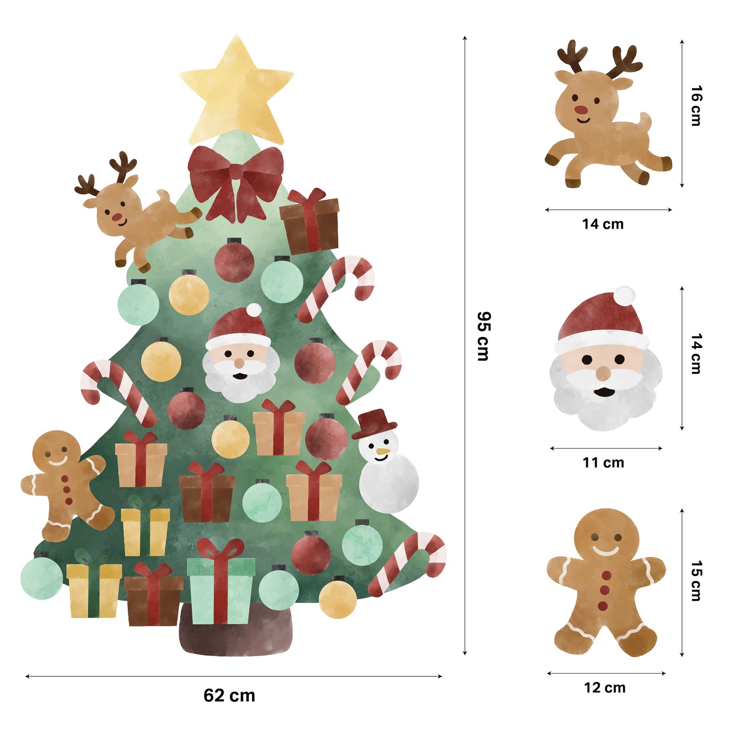 Christmas Tree Wall Sticker Play Set