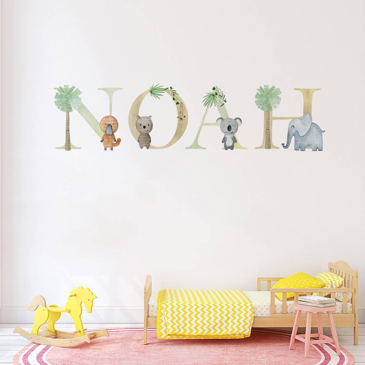 Safari Alphabet Personalised Names Nursery Wall Stickers - Nursery Stickers