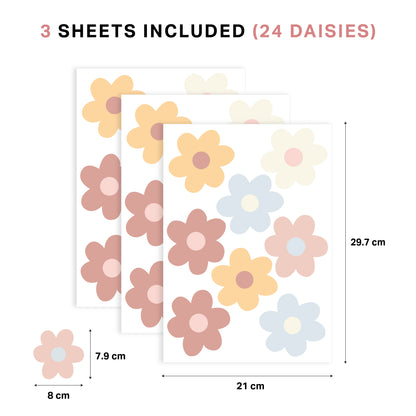 Colourful Daisy Flowers Nursery Wall Stickers