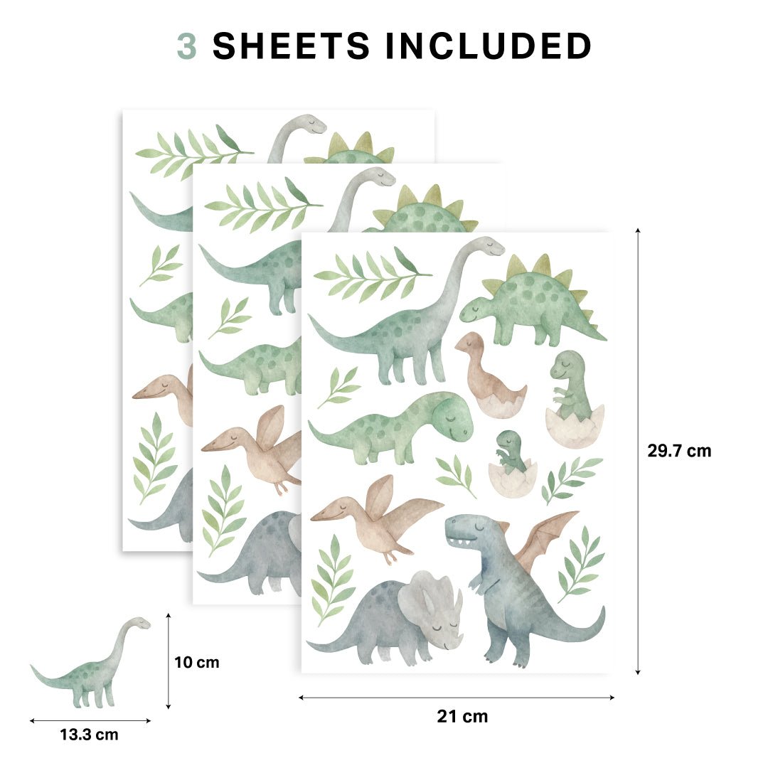 Watercolour Dinosaur Nursery Wall Stickers - Nursery Stickers