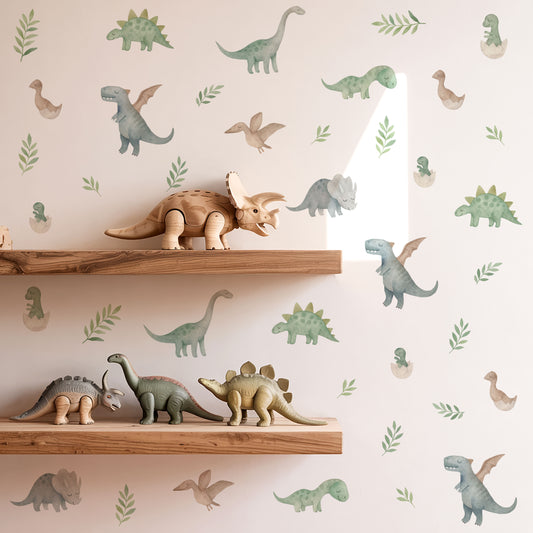 Watercolour Dinosaur Nursery Wall Stickers