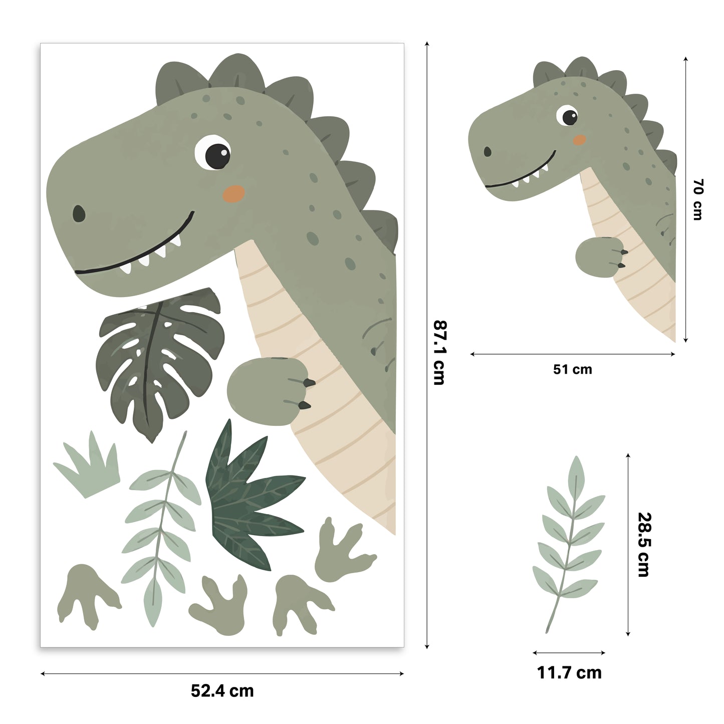 Peeking Dinosaur Nursery Wall Sticker