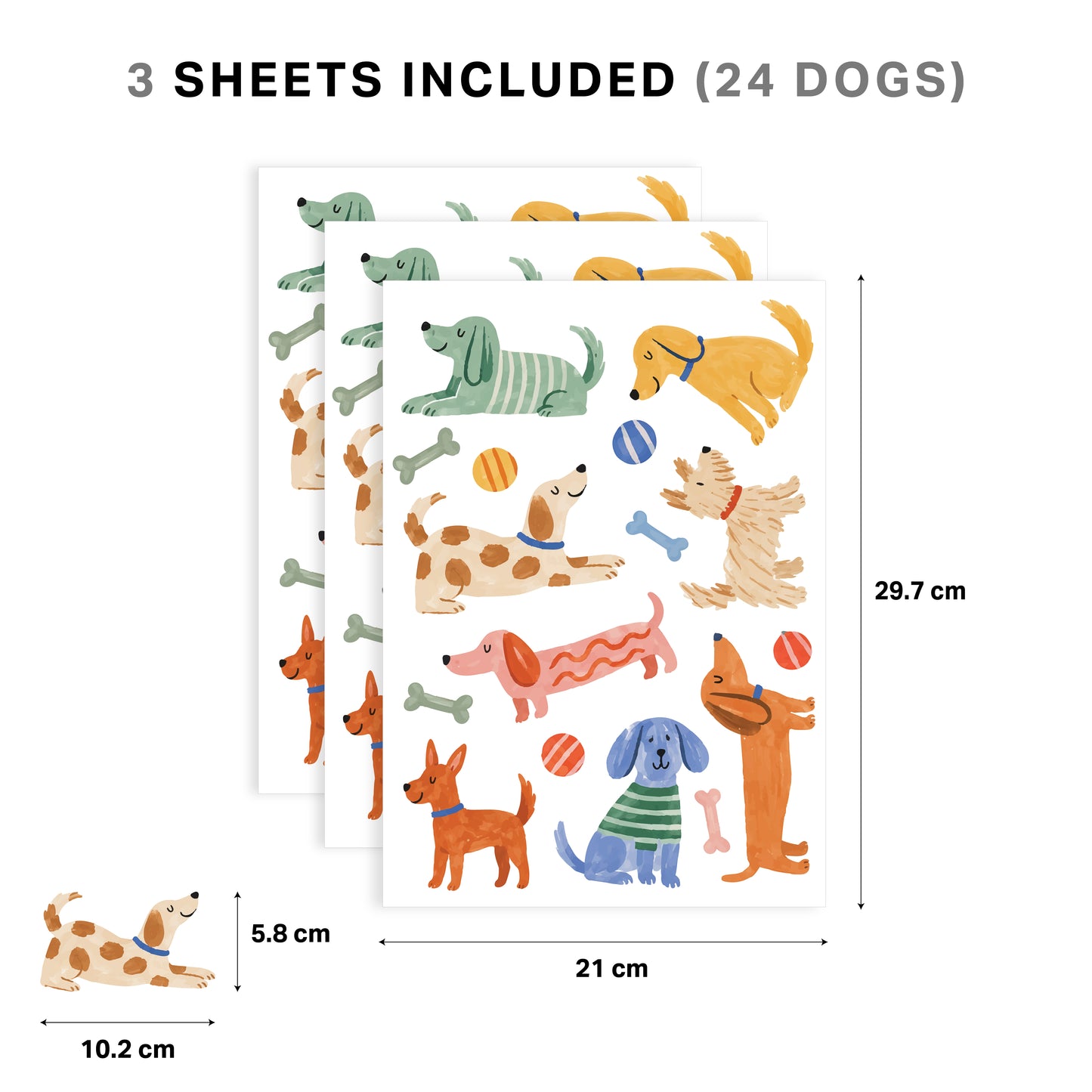 Playful Pups Dog Nursery Wall Stickers