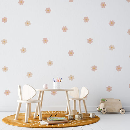 Daisy Flowers Nursery Wall Stickers - Pink - Nursery Stickers