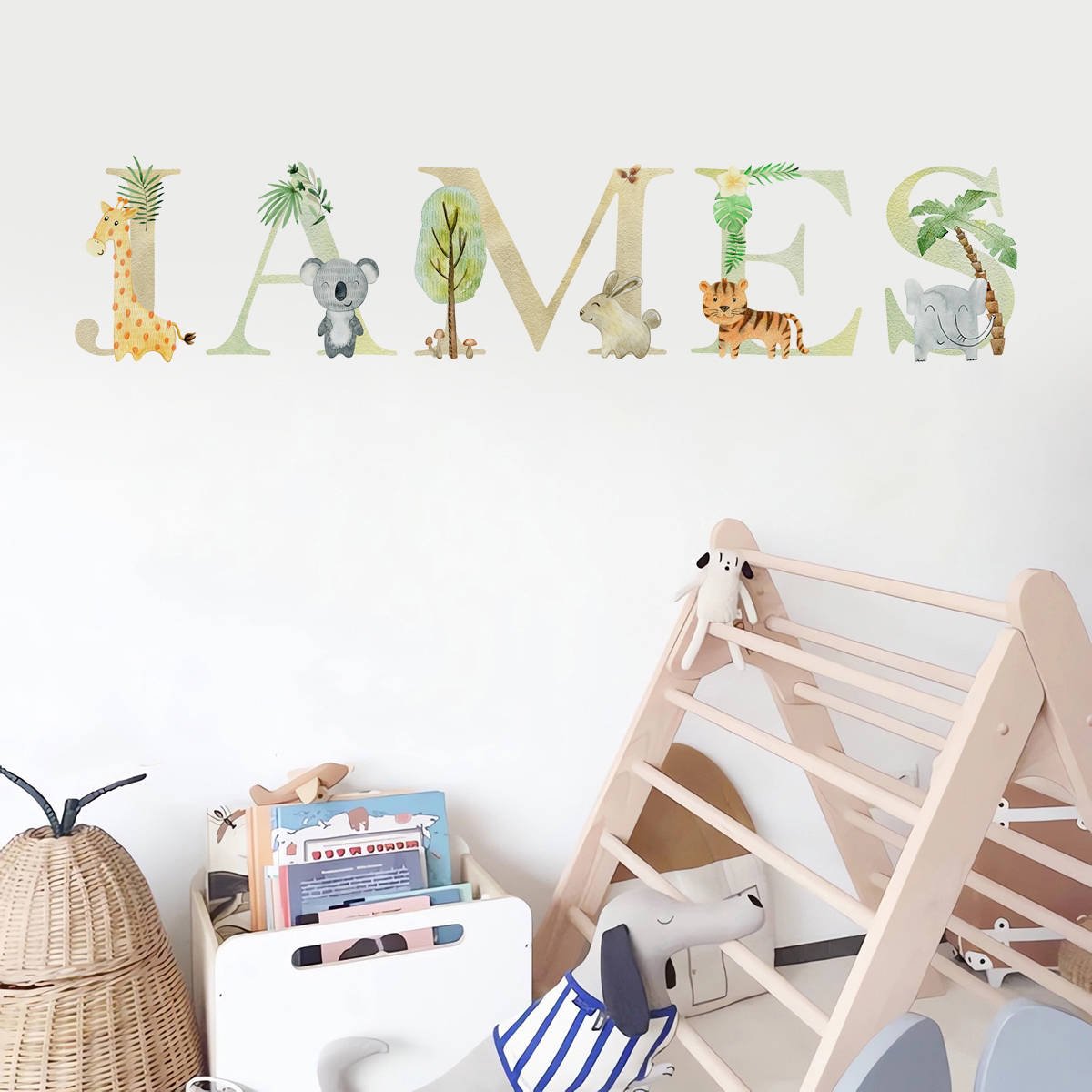 Safari Alphabet Personalised Names Nursery Wall Stickers - Nursery Stickers