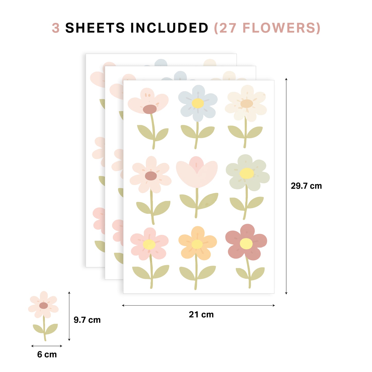 Little Bloom Flowers Nursery Wall Stickers