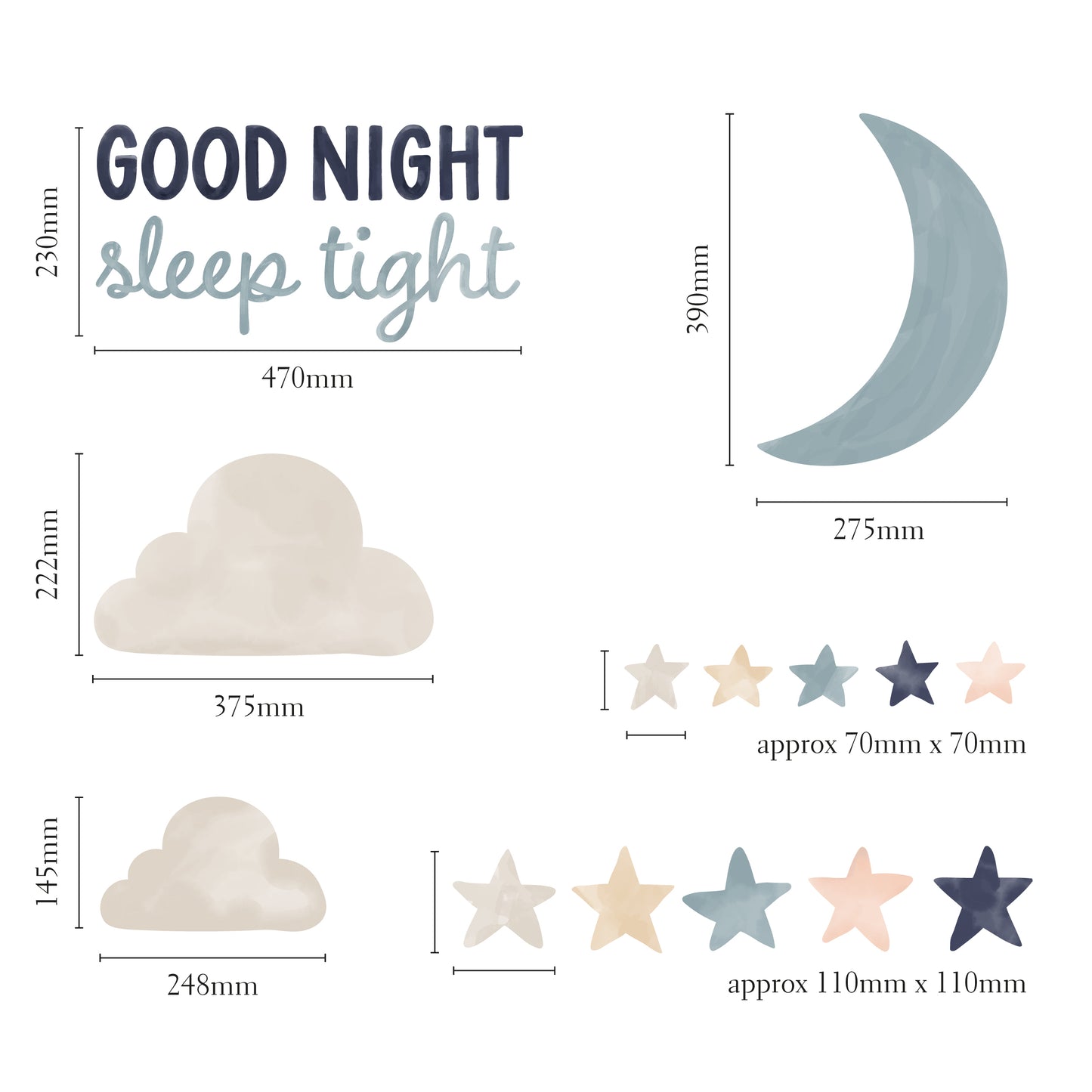 Dreamy Night Sky Nursery Wall Sticker - Nursery Stickers