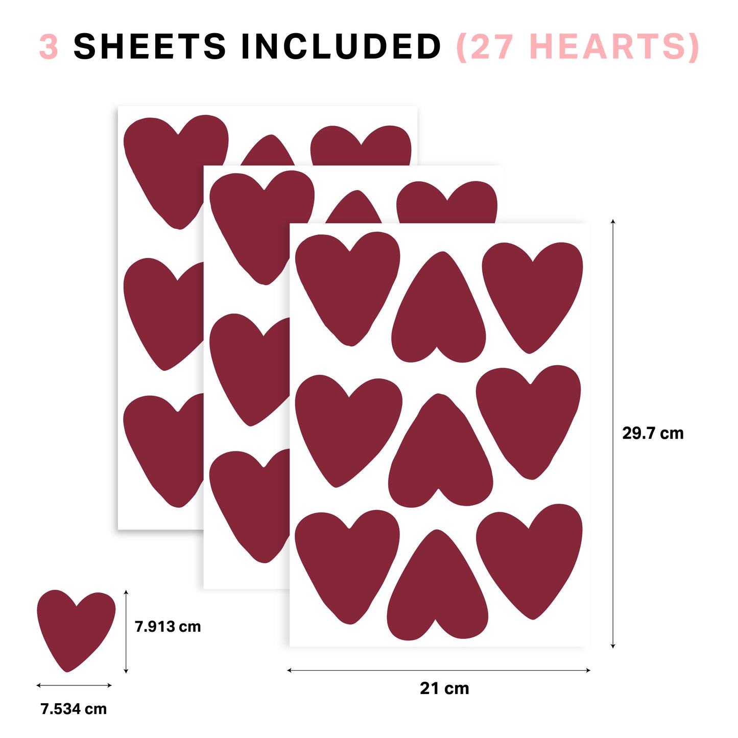 Red Heart Nursery Wall Stickers