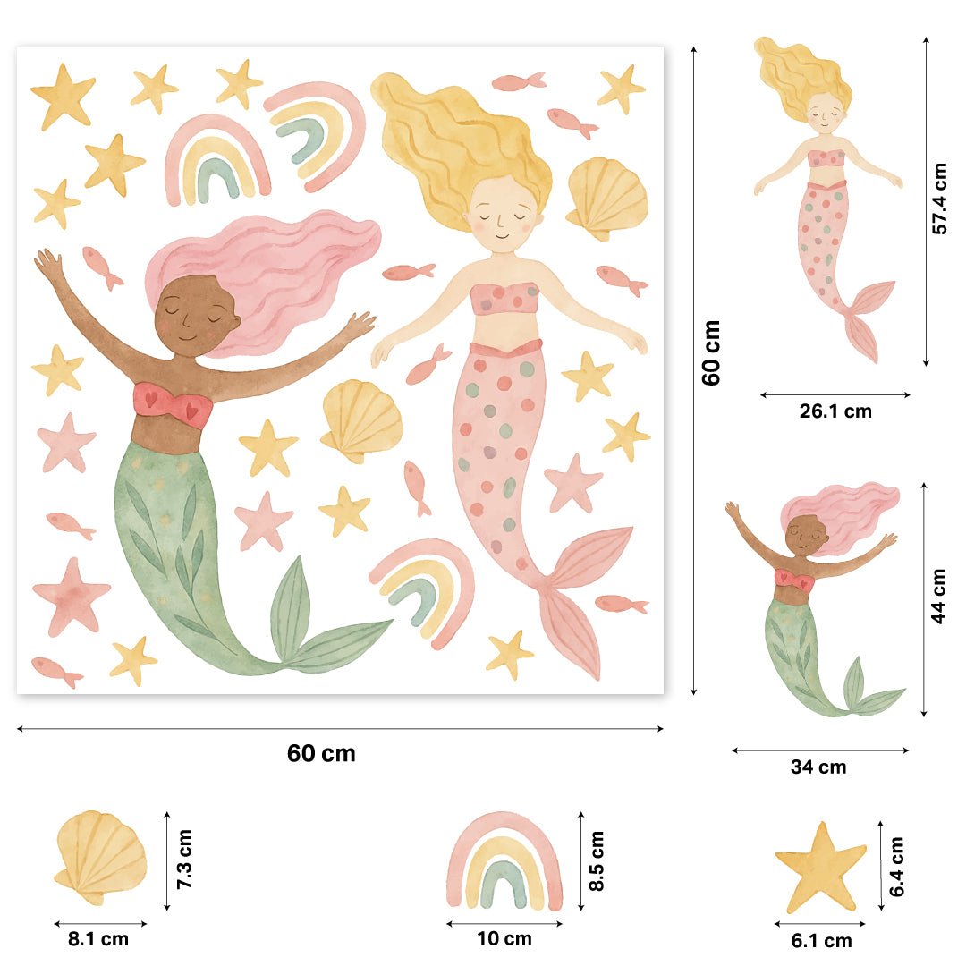 Mermaid Dreams Nursery Wall Stickers - Nursery Stickers
