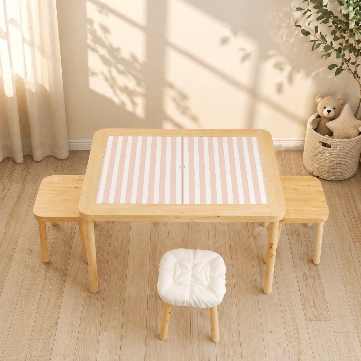 Striped Stickers For Ikea Flistat Table
