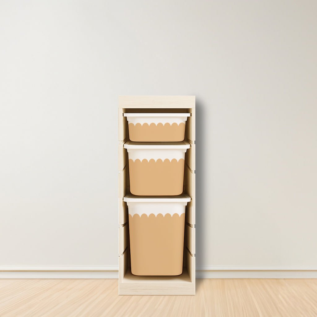 Wavy Scallop Stickers For Ikea Trofast Drawer (Side Facing Vertical Units) - Nursery Stickers