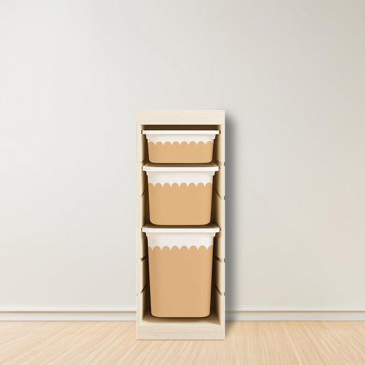 Wavy Scallop Stickers For Ikea Trofast Drawer (Side Facing Vertical Units) - Nursery Stickers