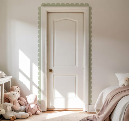 Block Coloured Scalloped Border Decal Wall Sticker