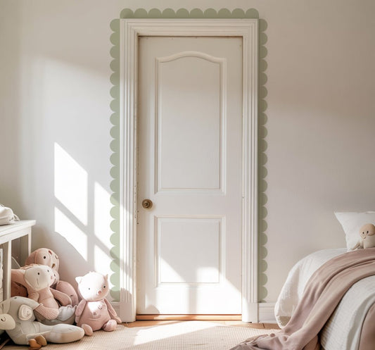 Block Coloured Scalloped Border Decal Wall Sticker - Nursery Stickers