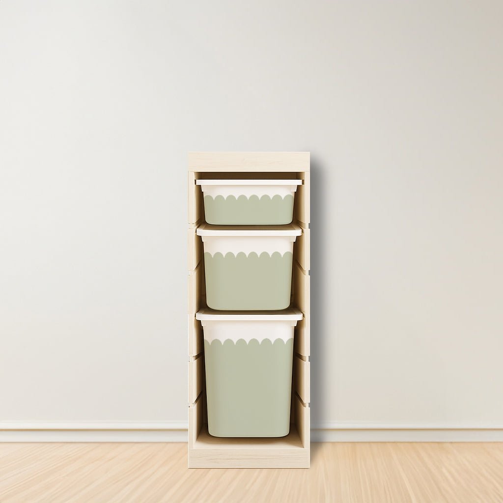 Wavy Scallop Stickers For Ikea Trofast Drawer (Side Facing Vertical Units) - Nursery Stickers