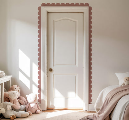 Block Coloured Scalloped Border Decal Wall Sticker