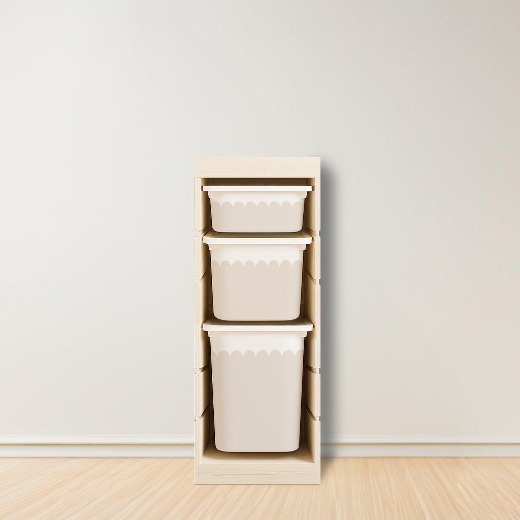 Wavy Scallop Stickers For Ikea Trofast Drawer (Side Facing Vertical Units) - Nursery Stickers