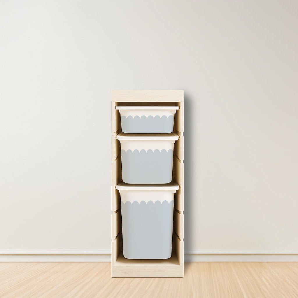 Wavy Scallop Stickers For Ikea Trofast Drawer (Side Facing Vertical Units) - Nursery Stickers