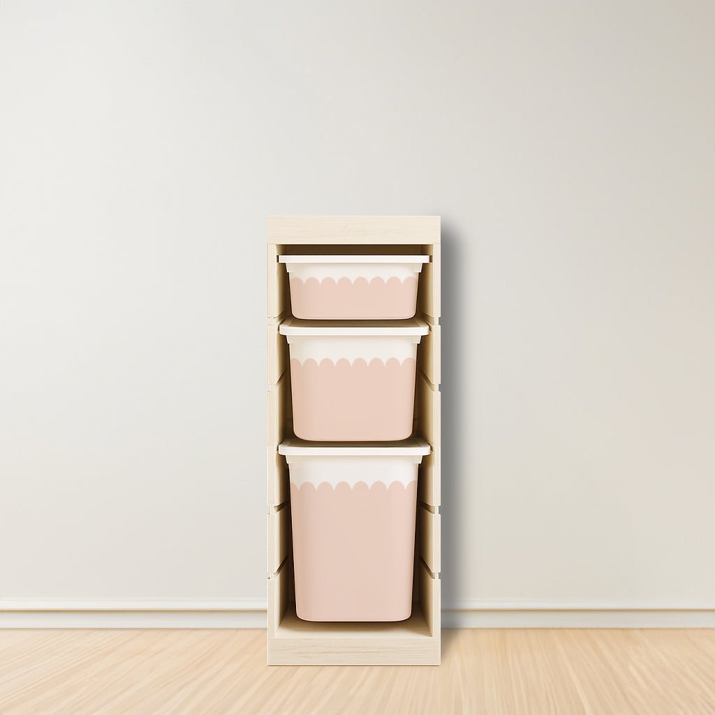 Wavy Scallop Stickers For Ikea Trofast Drawer (Side Facing Vertical Units) - Nursery Stickers