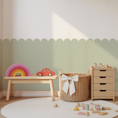 Block Coloured Scalloped Panel Wall Sticker
