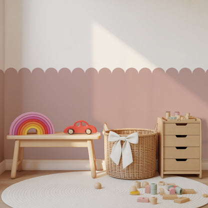 Block Coloured Scalloped Panel Wall Sticker