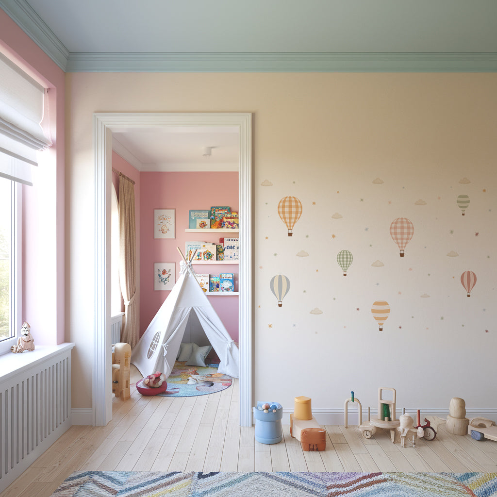 Soft Sky Hot Air Balloon Set Wall Stickers
