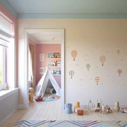 Soft Sky Hot Air Balloon Set Wall Stickers