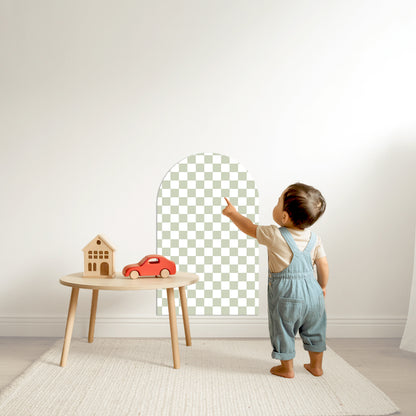 Removable Check Magnetic Arch Chalk Board Wall Sticker