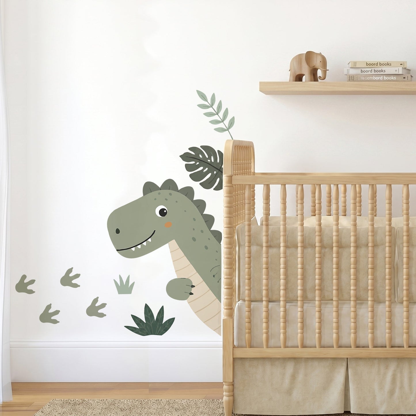 Peeking Dinosaur Nursery Wall Sticker