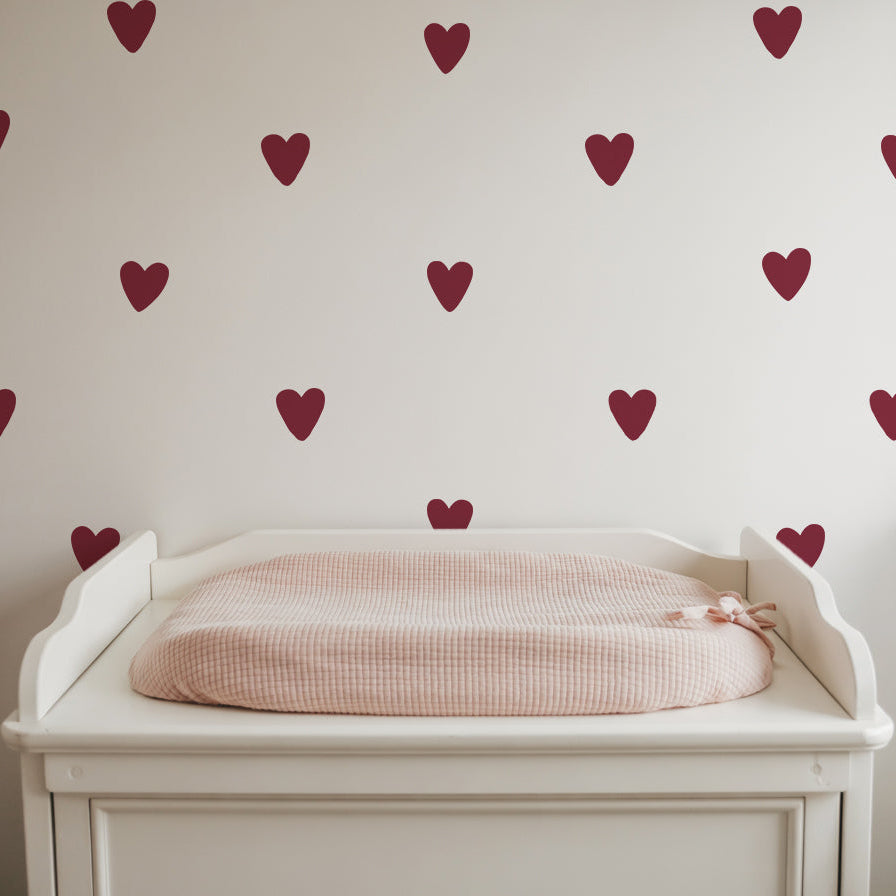 Red Heart Nursery Wall Stickers