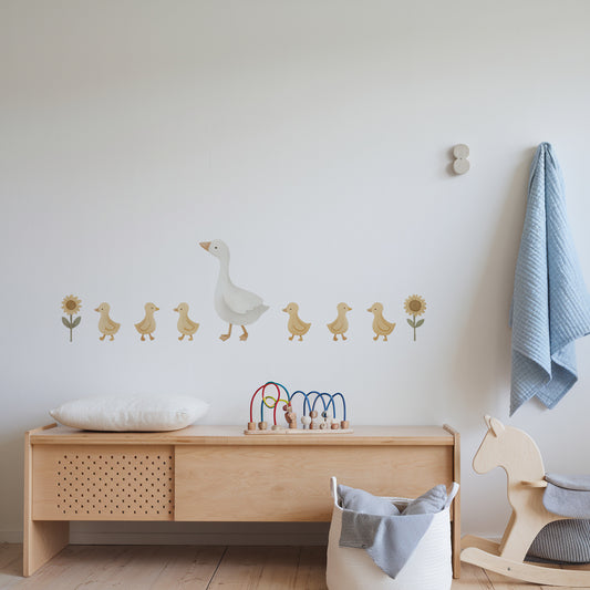 Big Duck & Little Chicks Nursery Wall Stickers