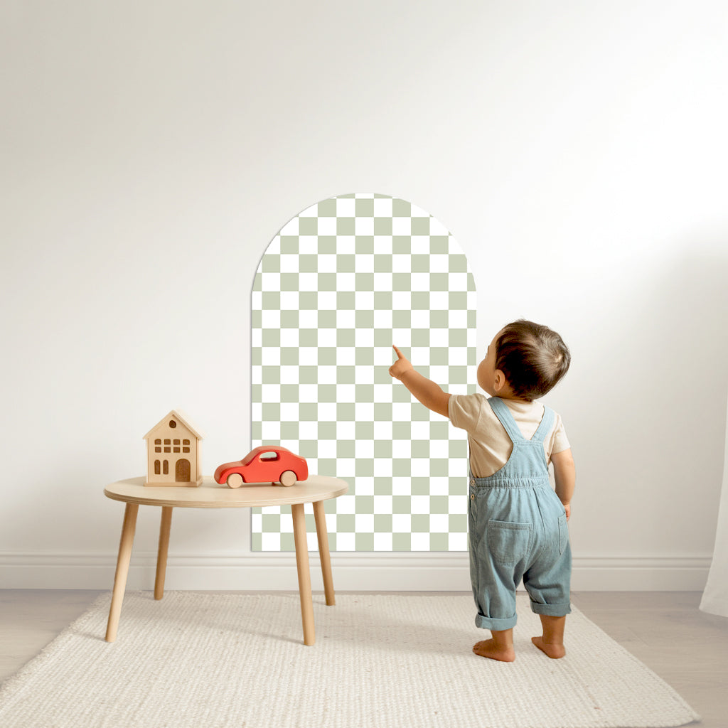 Removable Check Magnetic Arch Chalk Board Wall Sticker