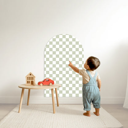 Removable Check Magnetic Arch Chalk Board Wall Sticker