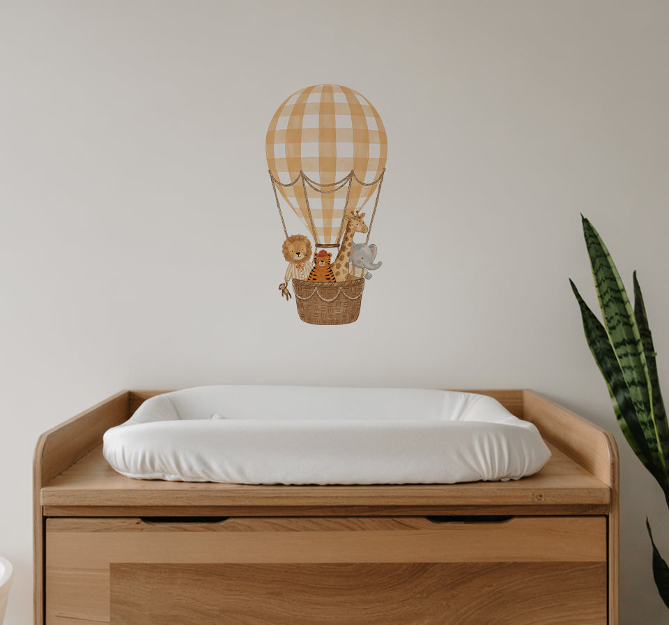 Safari Hot Air Balloon Nursery Wall Sticker