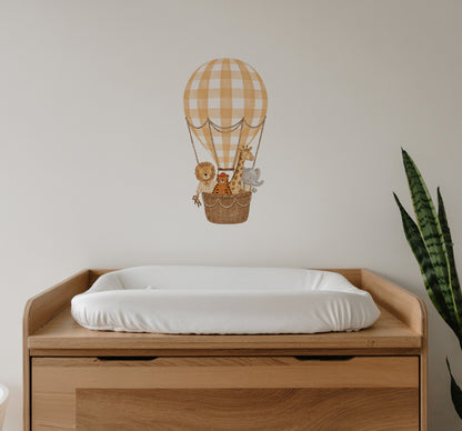 Safari Hot Air Balloon Nursery Wall Sticker