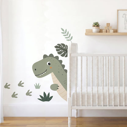 Peeking Dinosaur Nursery Wall Sticker