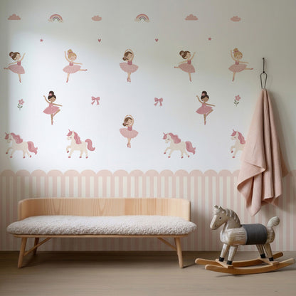 Ballerina & Unicorn Nursery Nursery Wall Stickers