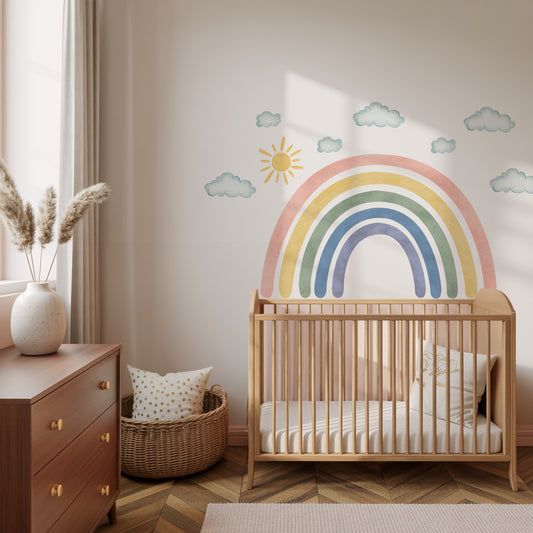 Hello Sunshine Rainbow Nursery Wall Sticker