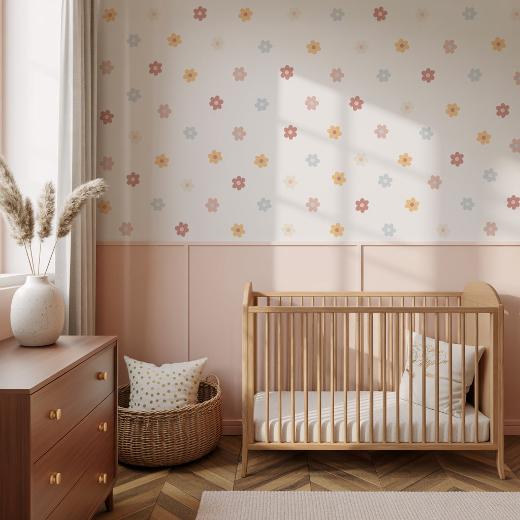 Colourful Daisy Flowers Nursery Wall Stickers