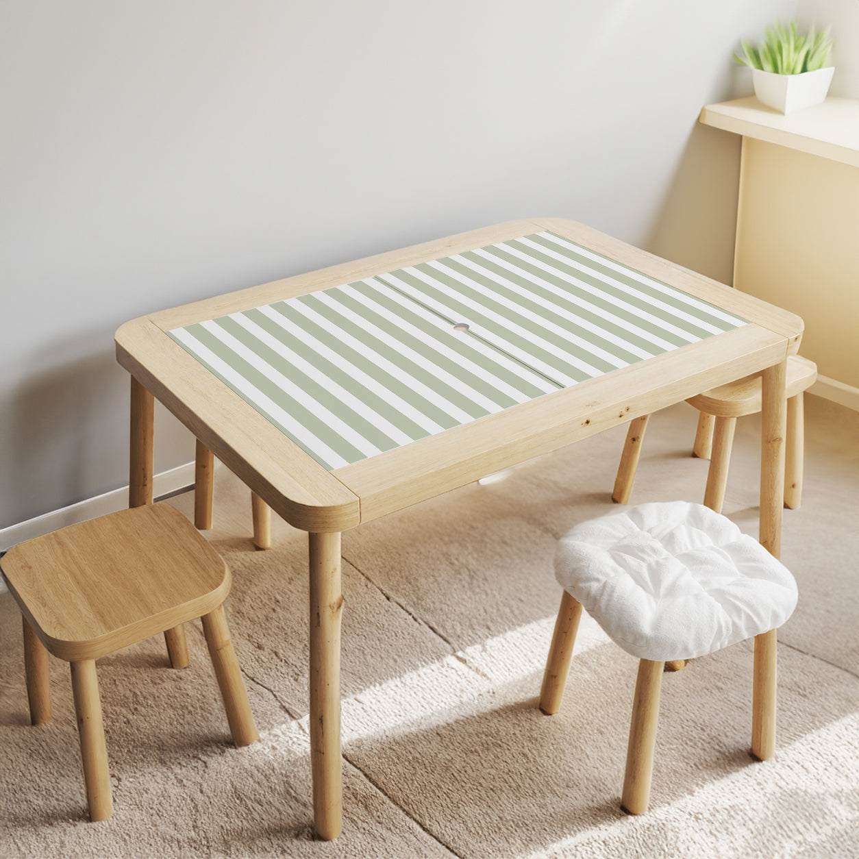 Striped Stickers For Ikea Flistat Table