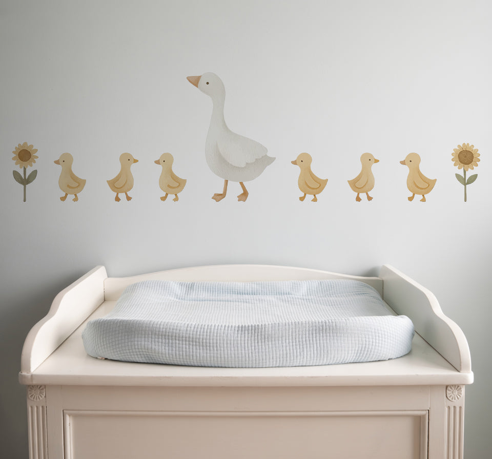 Big Duck & Little Chicks Nursery Wall Stickers