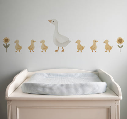 Big Duck & Little Chicks Nursery Wall Stickers
