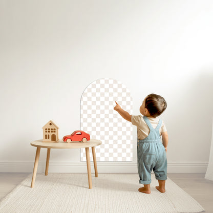 Removable Check Magnetic Arch Chalk Board Wall Sticker