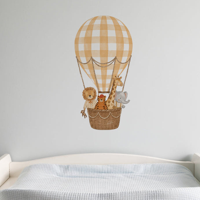 Safari Hot Air Balloon Nursery Wall Sticker