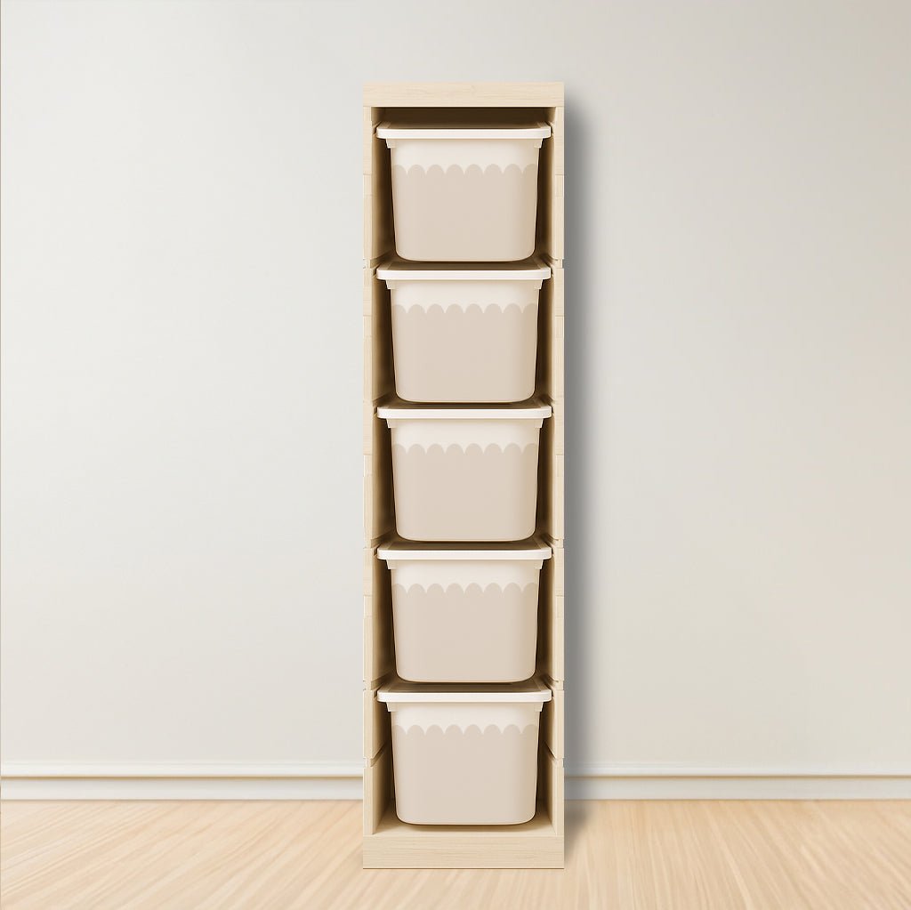 Wavy Scallop Stickers For Ikea Trofast Drawer (Side Facing Vertical Units) - Nursery Stickers
