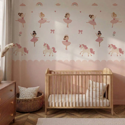 Ballerina & Unicorn Nursery Nursery Wall Stickers