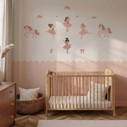 Ballerina & Unicorn Nursery Nursery Wall Stickers