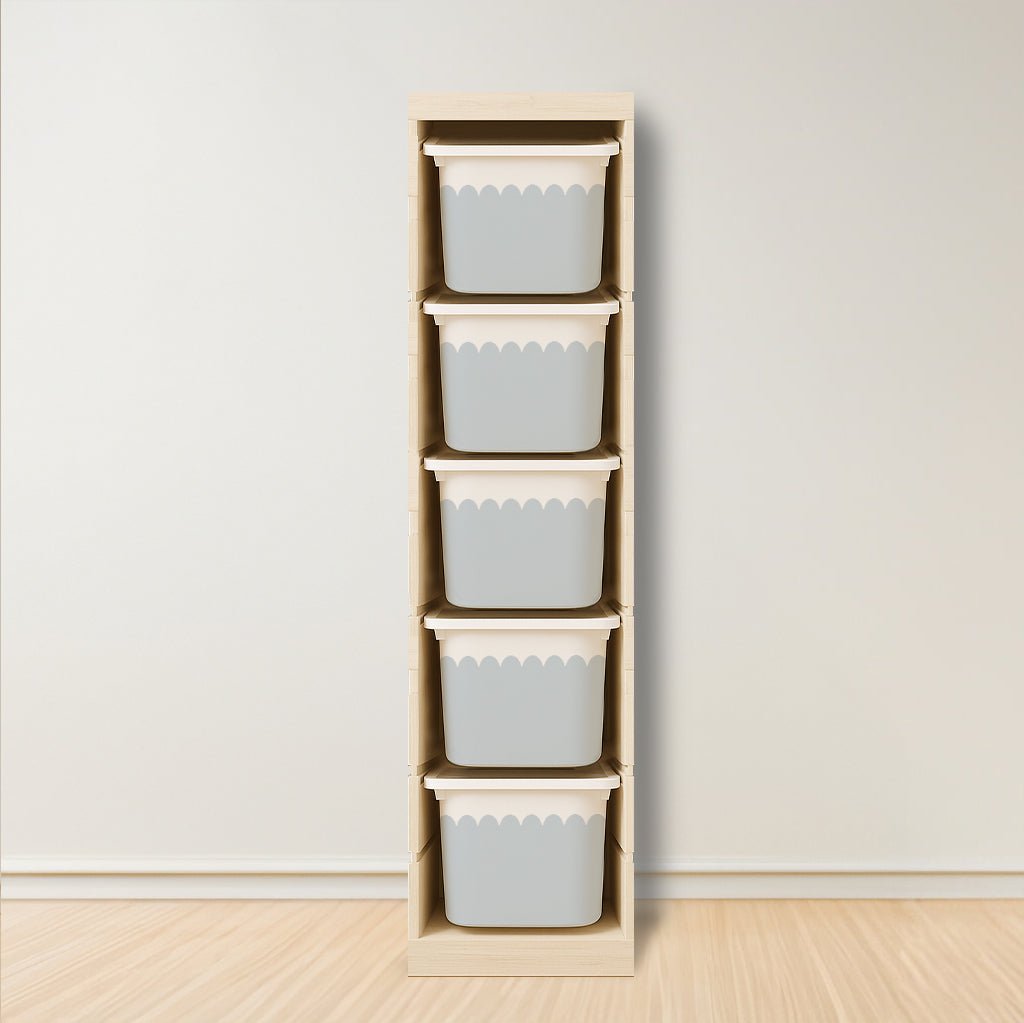 Wavy Scallop Stickers For Ikea Trofast Drawer (Side Facing Vertical Units) - Nursery Stickers