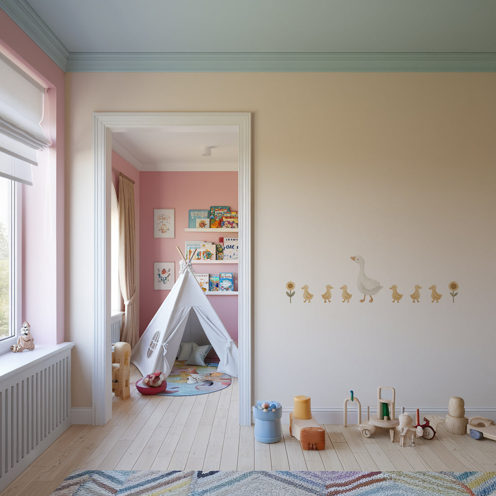 Big Duck & Little Chicks Nursery Wall Stickers